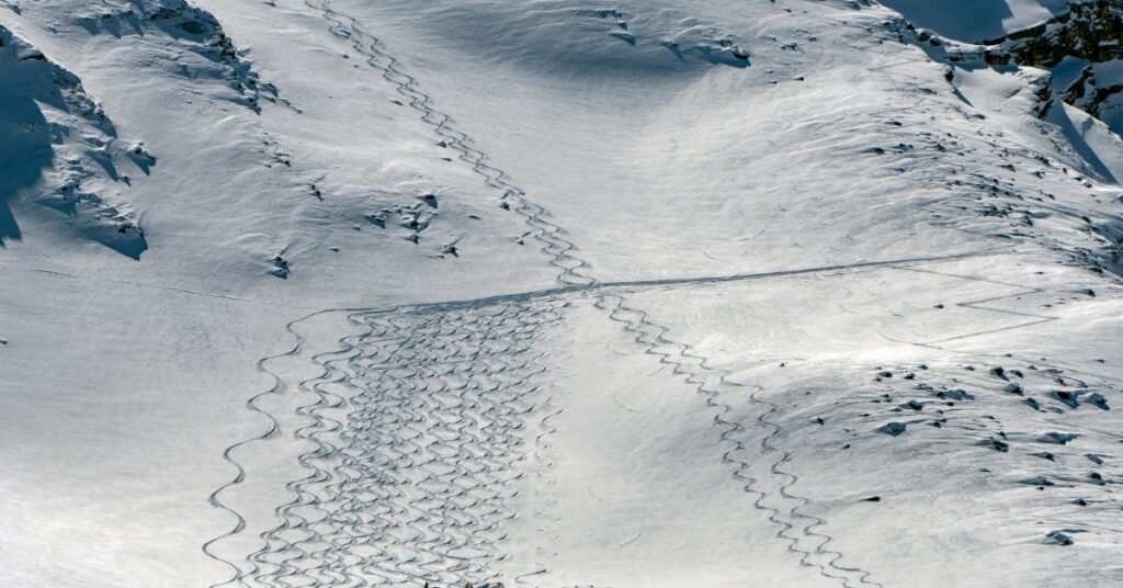 backcountry ski tracks in Colorado